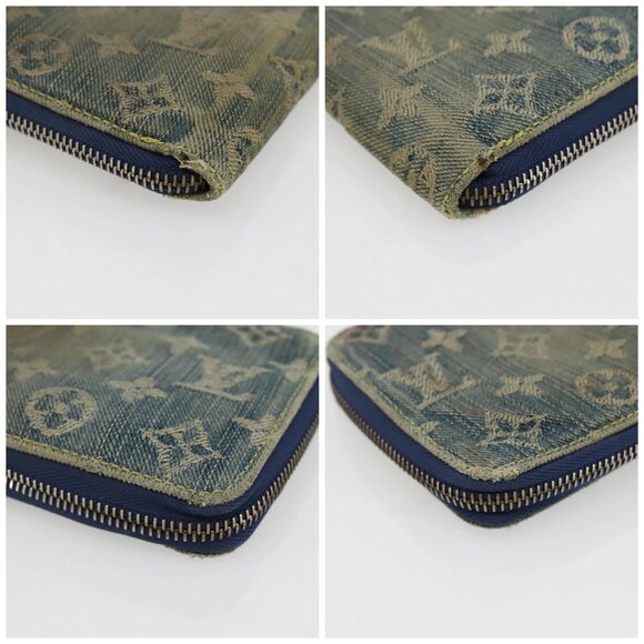LOUIS VUITTON Monogram Denim Mini Zippy Wallet Wallet Blue - Picture 15 of 15